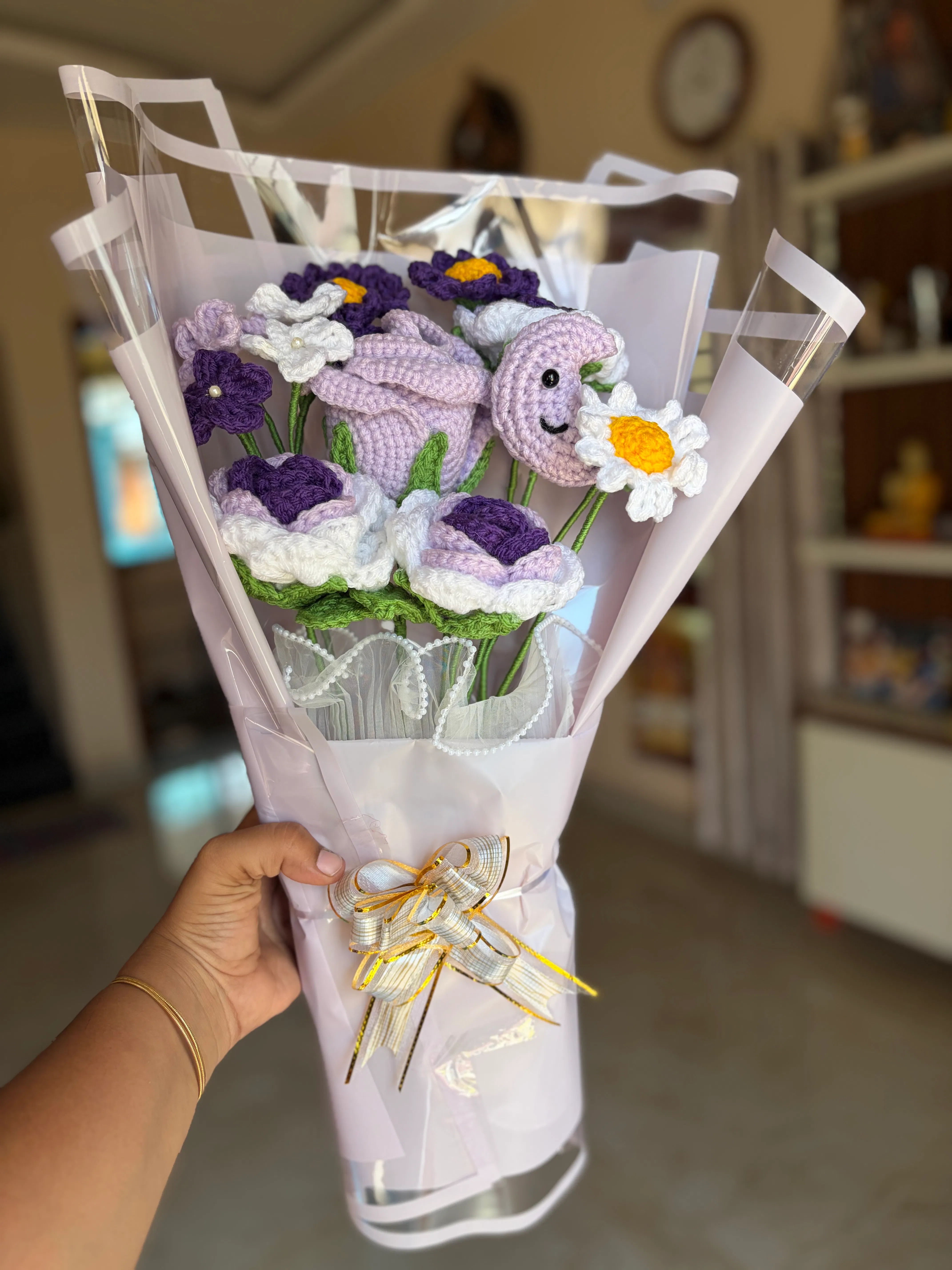 Lavender crochet bouquet