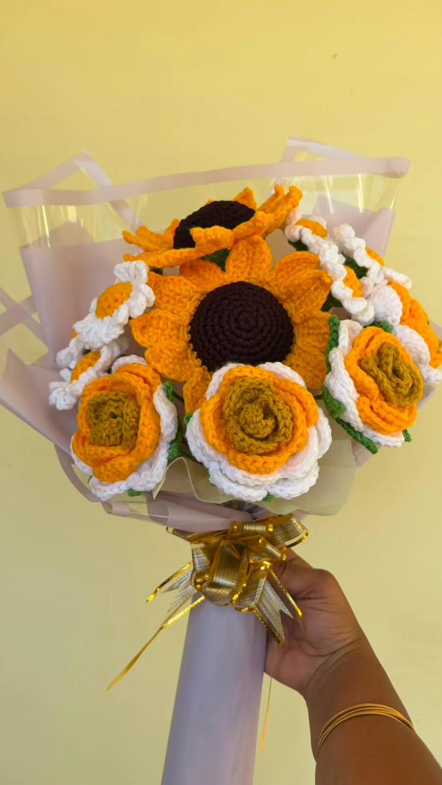 Yellow Crochet Bouquet
